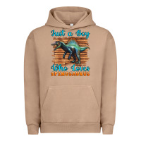 Pigment Burro just a boy who loves baby spinosaurus Urban Hoodie - Artiststas
