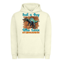 Pigment Pistachio just a boy who loves baby spinosaurus Urban Hoodie - Artiststas