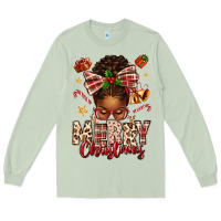 Matcha merry christmas afro messy bun Long Sleeve Tee - texasbilliewilder