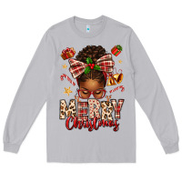 Moon Dust merry christmas afro messy bun Long Sleeve Tee - texasbilliewilder