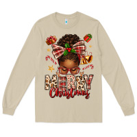 Mushroom merry christmas afro messy bun Long Sleeve Tee - texasbilliewilder