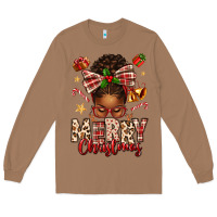 Toasted Coconut merry christmas afro messy bun Long Sleeve Tee - texasbilliewilder