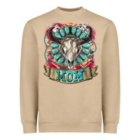 Mom Bull Skull Mother's Day Heavyweight Sweatshirt | Teevron