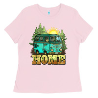 Bubblegum Pink camping caravan home Ladies Tee - NancyCooperArtShop