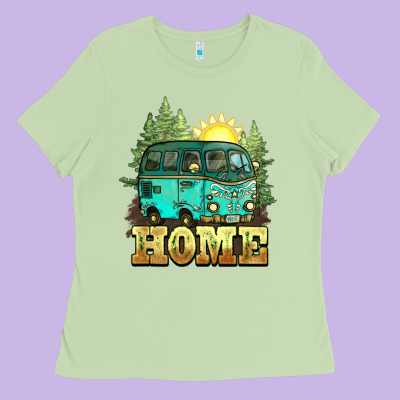Camping Caravan Home Ladies Tee Designed By Nancycooperartshop
