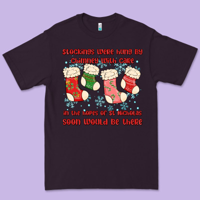 Stockings Were Hung By Chimney Premium Tee Designed By Maliassmallbusiness
