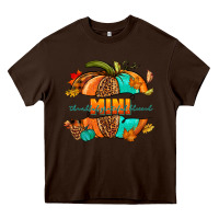 Chocolate Brown Thankful grateful blessed mini pumpkin Heavy Core Tee - NancyCooperArtShop