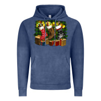 Vintage Denim Christmas Santa Socks Vintage Hoodie - RanaPortraitStore
