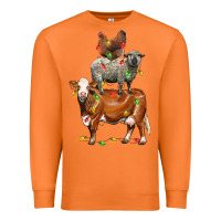 Carrot Christmas cow sheep and chicken Premium Sweatshirt - LillyAllenDesigns