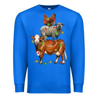 True Royal Christmas cow sheep and chicken Premium Sweatshirt - LillyAllenDesigns