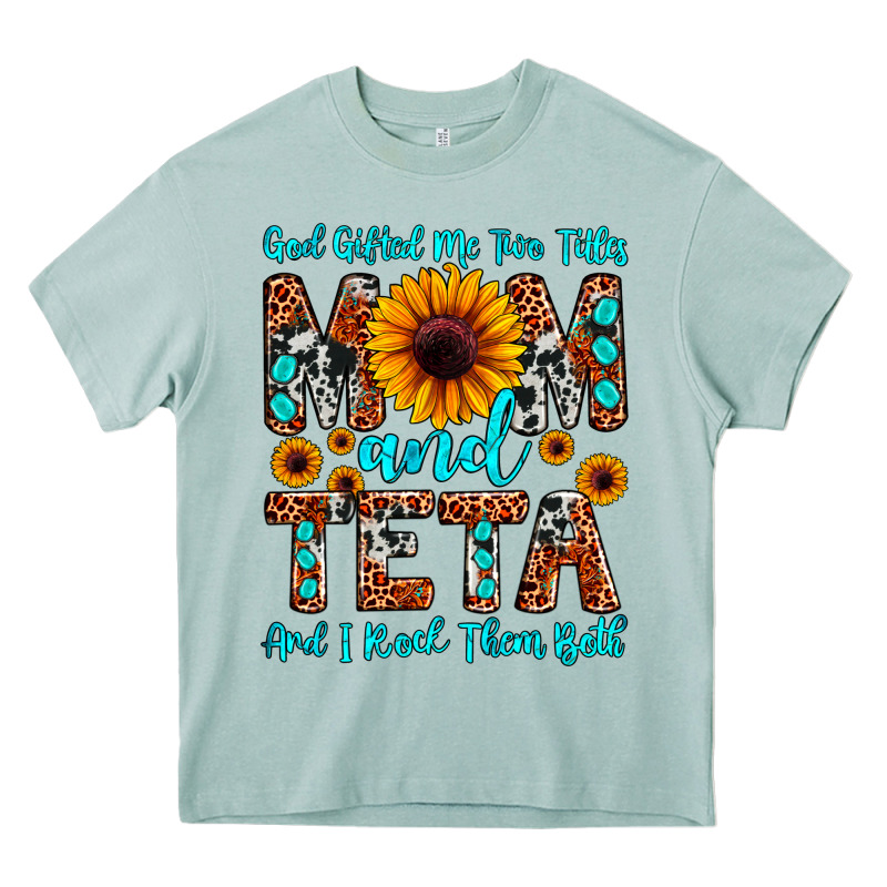 God Gifted Me Two Titles Mom And Teta And I Rock T Heavy Core Tee by JahusDesignShop | Teevron