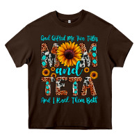 Chocolate Brown god gifted me two titles mom and teta and i rock t Heavy Core Tee - JahusDesignShop