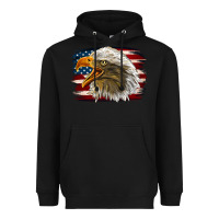 Black Western American Flag Eagle Heavyweight Hoodie - LillyAllenDesigns