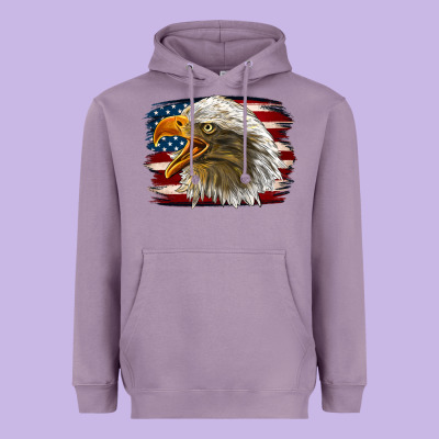 Western American Flag Eagle Heavyweight Hoodie Designed By Lillyallendesigns