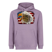 Lavender Western American Flag Eagle Heavyweight Hoodie - LillyAllenDesigns