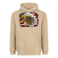 Mushroom Western American Flag Eagle Heavyweight Hoodie - LillyAllenDesigns