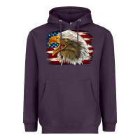 Plum Western American Flag Eagle Heavyweight Hoodie - LillyAllenDesigns