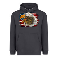 Smoke Western American Flag Eagle Heavyweight Hoodie - LillyAllenDesigns