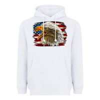 White Western American Flag Eagle Heavyweight Hoodie - LillyAllenDesigns