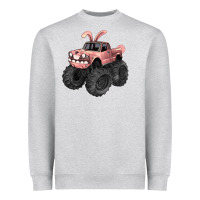 Heather Grey Easter monster truck Easter Day Heavyweight Sweatshirt - HowdyJamesFarm