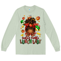 Matcha santas favorite lunch lady afro messy bun Long Sleeve Tee - texasbilliewilder