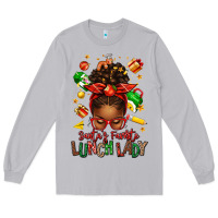 Moon Dust santas favorite lunch lady afro messy bun Long Sleeve Tee - texasbilliewilder