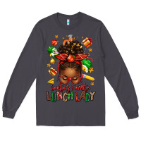 Smoke santas favorite lunch lady afro messy bun Long Sleeve Tee - texasbilliewilder