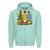 Seafoam christmas with softball trees bbs Zipper Hoodie - BundleAndBundleShop