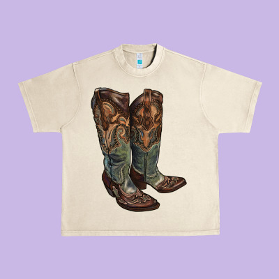 Cowgirl Boots Urban Heavy Tee Designed By Ranaportraitstore