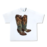 White cowgirl boots Urban Heavy Tee - RanaPortraitStore