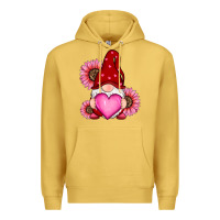 Antique Gold valentine's day with sunflowers gnomes Premium Hoodie - RanaPortraitStore