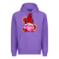Purple valentine's day with sunflowers gnomes Premium Hoodie - RanaPortraitStore