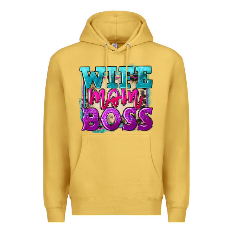 Wife Mom Boss Mother's Day Premium Hoodie by FaDigitalArtStudio | Teevron