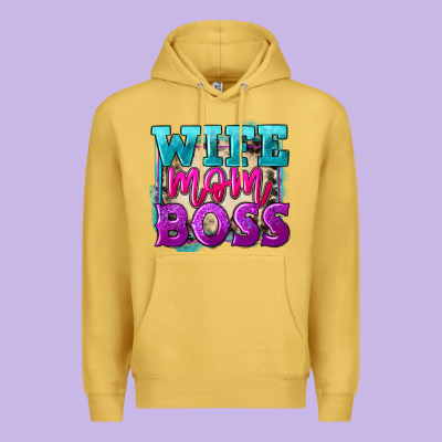 Wife Mom Boss Mother's Day Premium Hoodie Designed By Fadigitalartstudio