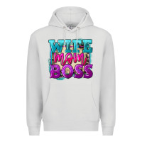 Dove Grey Wife mom boss Mother's Day Premium Hoodie - FaDigitalArtStudio