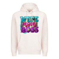 Pale Pink Wife mom boss Mother's Day Premium Hoodie - FaDigitalArtStudio
