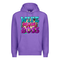 Purple Wife mom boss Mother's Day Premium Hoodie - FaDigitalArtStudio