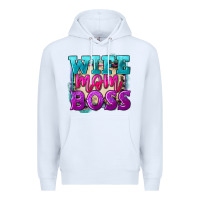 White Wife mom boss Mother's Day Premium Hoodie - FaDigitalArtStudio