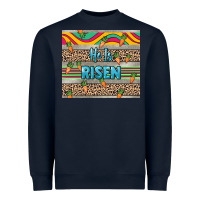Navy He is risen tumbler Easter Day Heavyweight Sweatshirt - HowdyJamesFarm