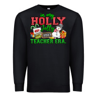 Black In My Holly Jolly Teacher Era Premium Sweatshirt - CowhideDigitalArt