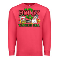 Cardinal In My Holly Jolly Teacher Era Premium Sweatshirt - CowhideDigitalArt