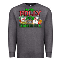 Charcoal Heather In My Holly Jolly Teacher Era Premium Sweatshirt - CowhideDigitalArt