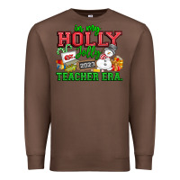 Chestnut In My Holly Jolly Teacher Era Premium Sweatshirt - CowhideDigitalArt