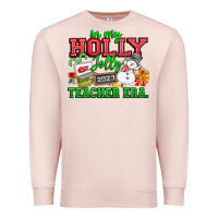Pale Pink In My Holly Jolly Teacher Era Premium Sweatshirt - CowhideDigitalArt