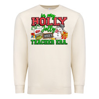 Sandshell In My Holly Jolly Teacher Era Premium Sweatshirt - CowhideDigitalArt
