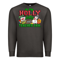 Smoke In My Holly Jolly Teacher Era Premium Sweatshirt - CowhideDigitalArt