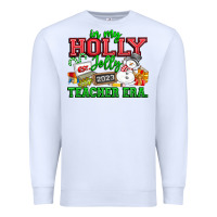 White In My Holly Jolly Teacher Era Premium Sweatshirt - CowhideDigitalArt