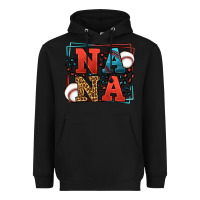 Black Baseball nana leopard frame Heavyweight Hoodie - LillyAllenDesigns