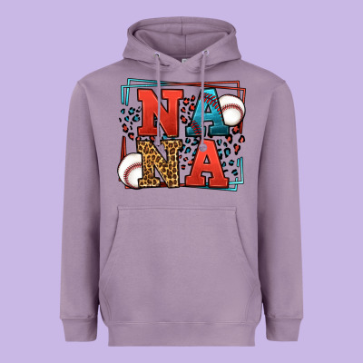 Baseball Nana Leopard Frame Heavyweight Hoodie Designed By Lillyallendesigns
