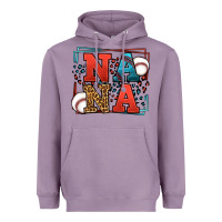 Lavender Baseball nana leopard frame Heavyweight Hoodie - LillyAllenDesigns